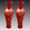 结婚摆件瓷器花瓶，景德镇中国红大花瓶，高档礼品大花瓶