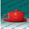 厂家批量生产中国红陶瓷茶杯，中国红礼品茶杯
