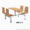 广东佛山鸿美佳厂家专业定做高品质不锈钢连体弯木餐桌椅