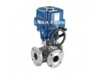 Q914F防爆電動(dòng)三通球閥，法蘭電動(dòng)三通球閥