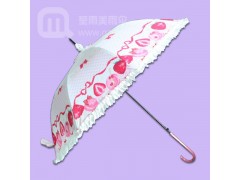 【广州雨伞厂】订造草莓花边伞│公主花边伞│蛋糕公司礼品伞雨伞