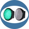 供应BBM LED交通信号灯 100mm绿色双透镜信号灯