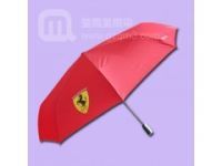 【广州雨伞厂】定做-法拉利 三折自开收 高尔夫伞 广告伞