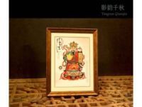 陜西特色禮品 尊貴皮影文化禮品 西安皮影藍田玉瓦當銷售