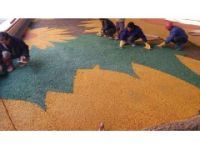 彩色透水混凝土太陽花造型