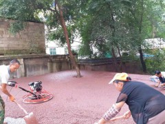 贵阳市白云区居民小区路面改造工程彩色透水混凝土施工